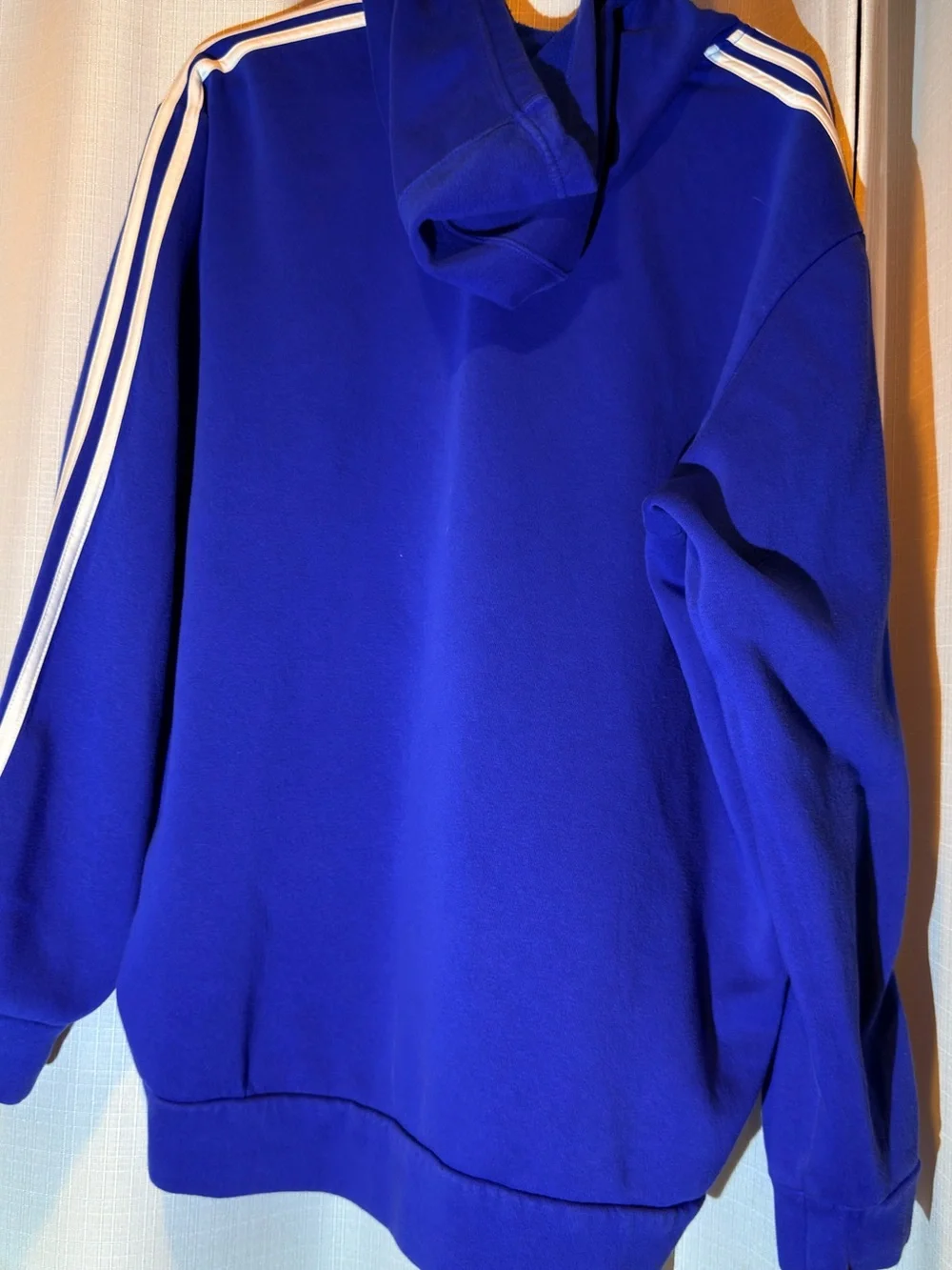 adidas Royal Blue Zip-Up Hoodie with White Stripe
